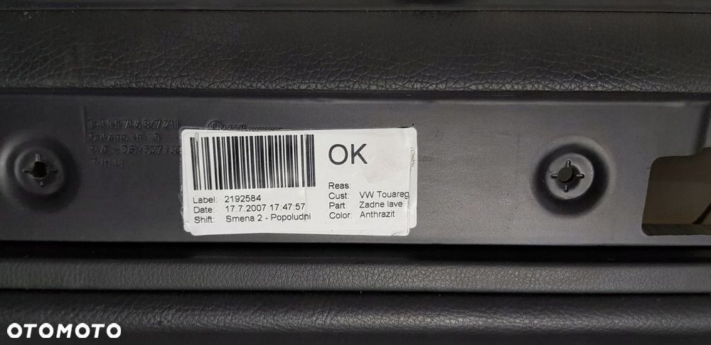 VW Touareg Boczek Drzwi Roleta 7L6861318 - 6