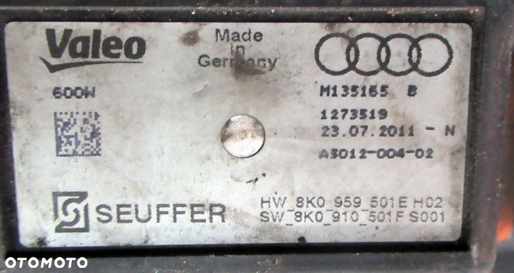 AUDI A4 B8 MODUŁ WENTYLATORA 8K0959501E - 3