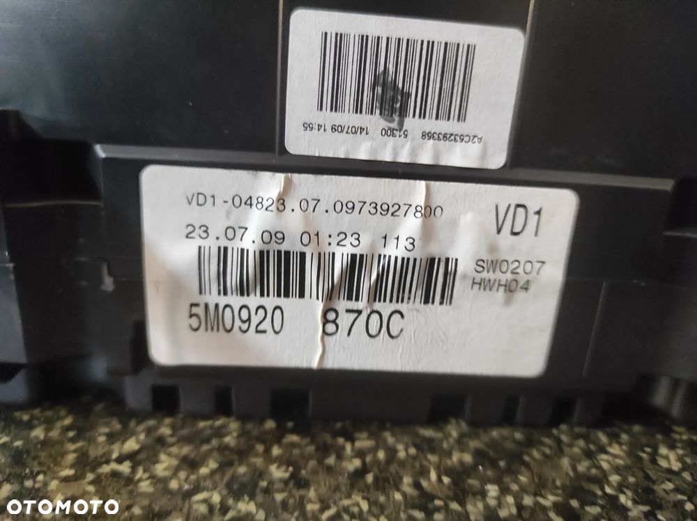 LICZNIK ZEGARY VW GOLF 6 PLUS 1.6 2.0 TDI 5M0920870C FULL FIS SPRAWNY GWARANCJA WYSYŁKA !!! - 2