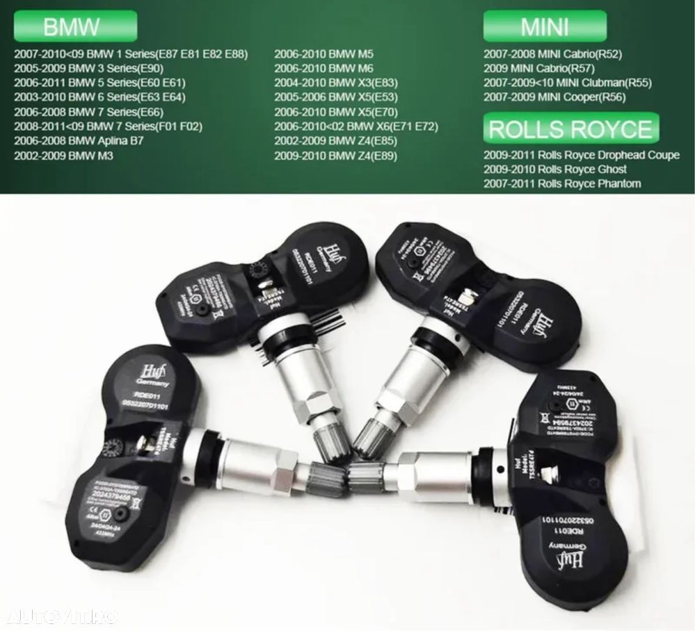 Set Senzori Presiune Roti Anvelope TPMS Jante Bmw Seria 3 5 6 7 X5 X6 - 4