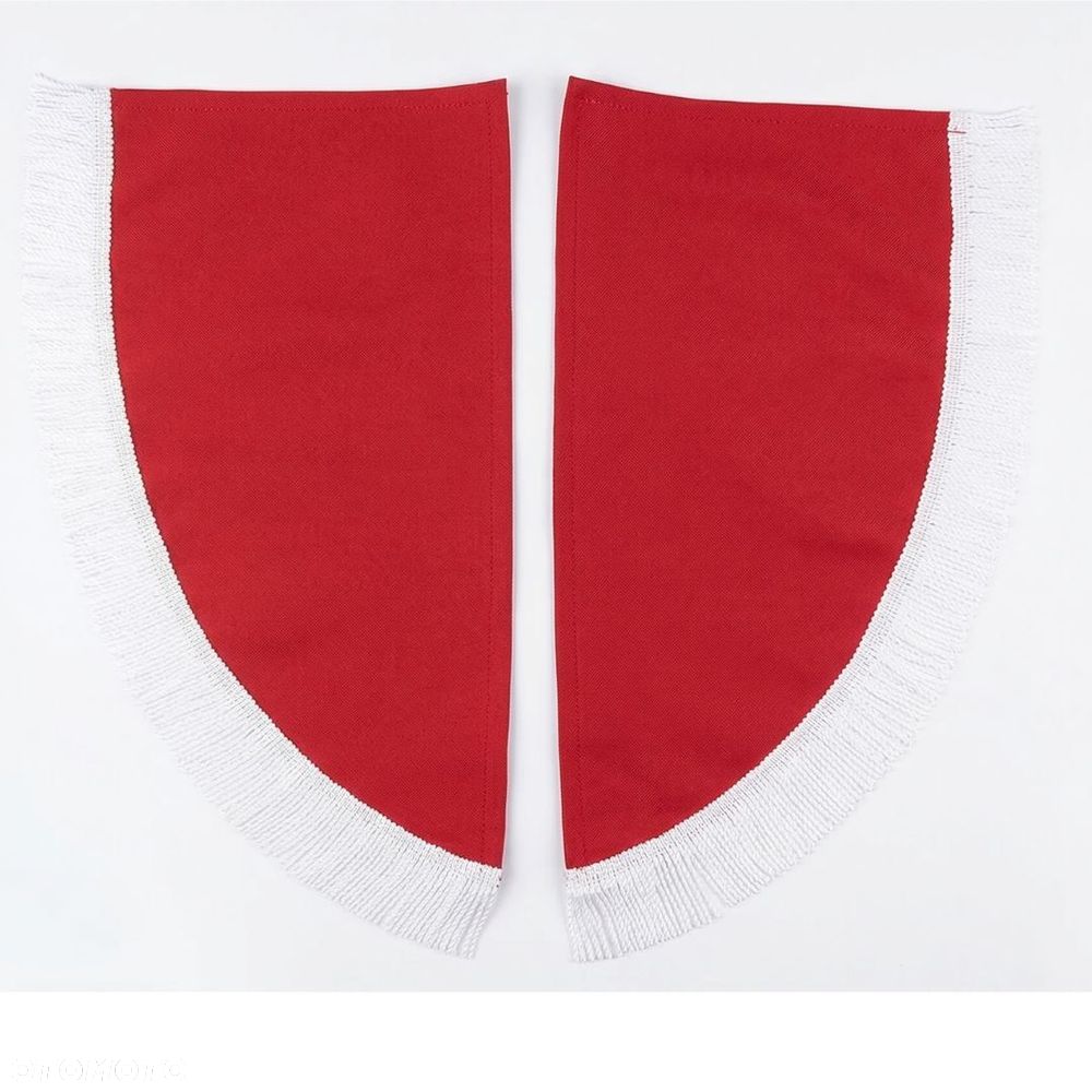 ZASŁONY BOCZNE SKOSY TIR BUS - materiał: WELUR-Czerwony + Frędzle Białe - 1