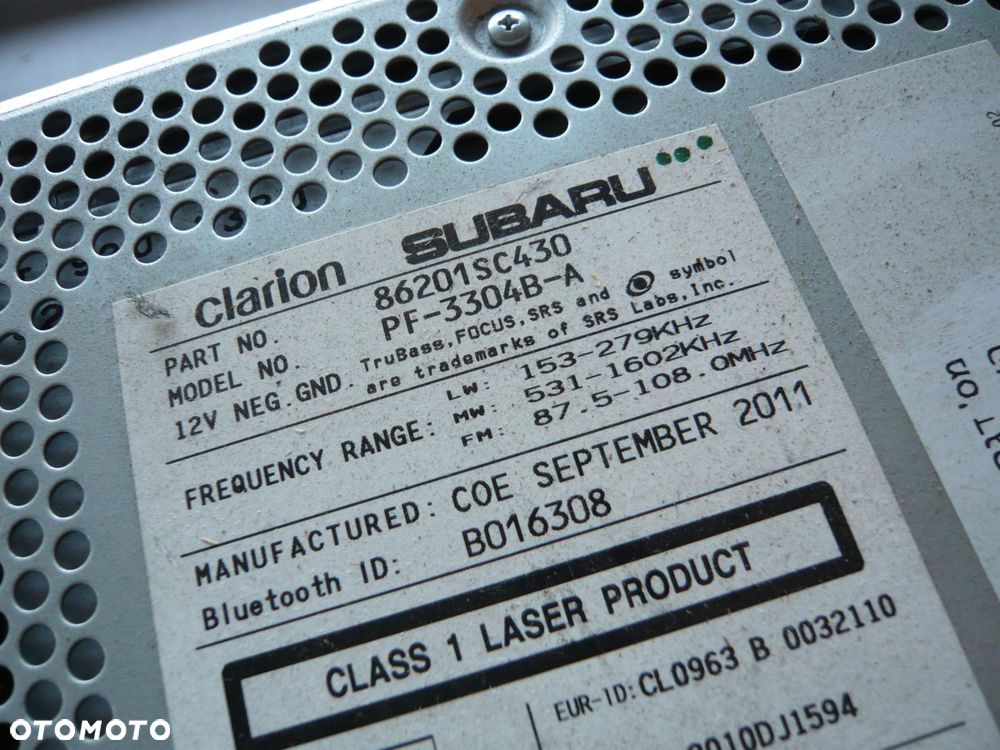 radio cd 86201sc430 subaru forester sh - 2