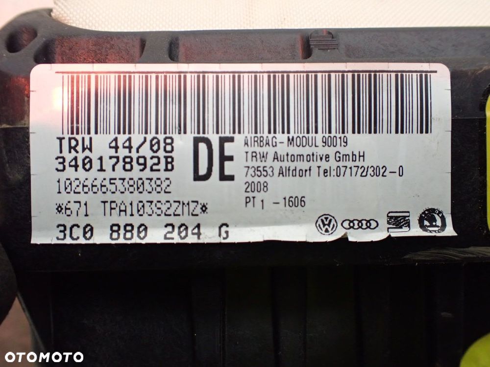 PODUSZKA PASAŻERA VOLKSWAGEN PASSAT B6 3C0880204G - 5