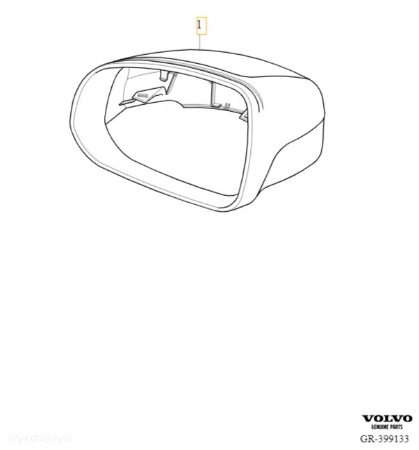 VOLVO V90CC XC60 II obudowa lusterka lewa srebrny mat R-Design OE 31462674 - 4
