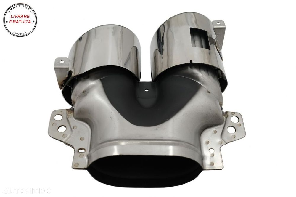 Difuzor Bara Spate cu Ornamente Evacuare Crom Mercedes GLA SUV H247 Sport Line (20- livrare gratuita - 9