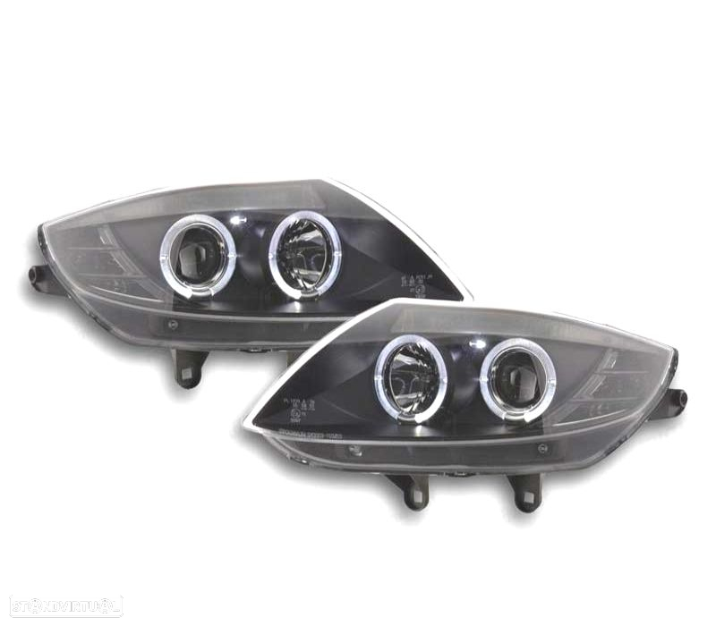 FARÓIS BMW Z4 03-09 ANGEL EYES FUNDO PRETO - 2
