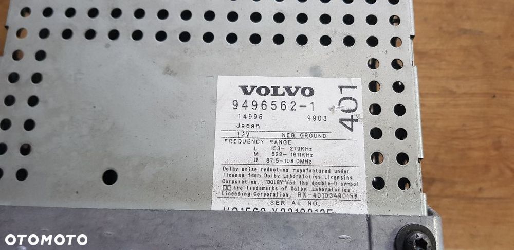 VOLVO S60 S80 V70 RADIO FABRYCZNE 9496562-1 - 3