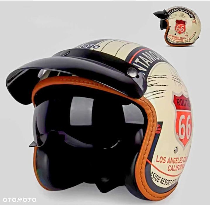Kask motocyklowy route66 retro vintage - 1