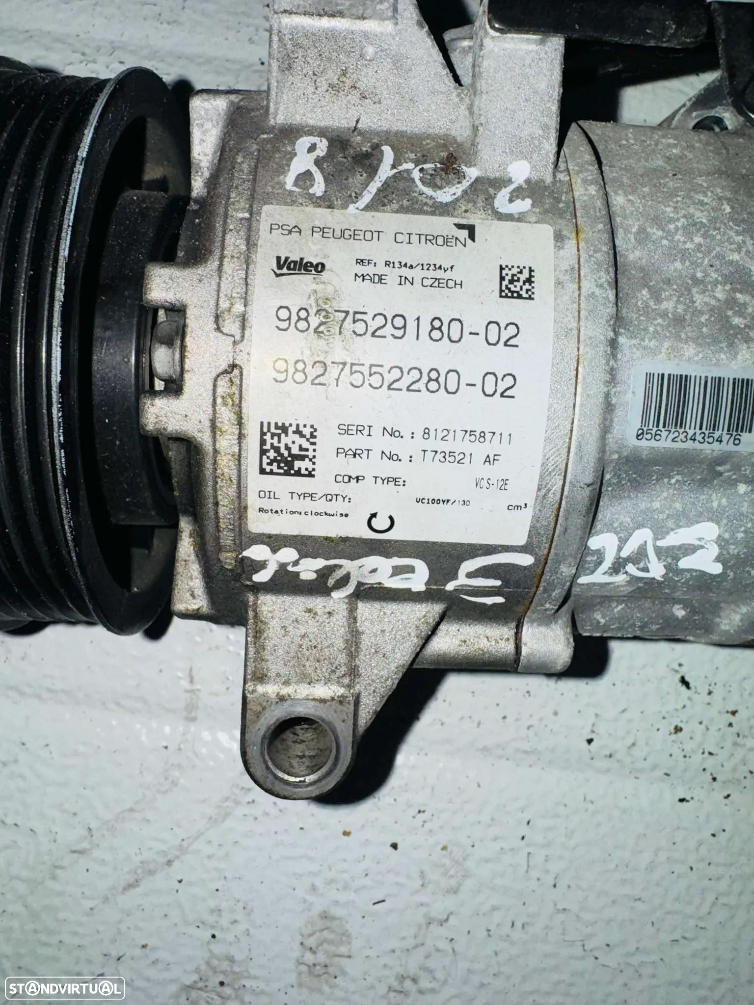 Compressor de Ac Peugeot 208 / 2008 / 3008 1.2 Turbo a Gasolina - 2016 / 2024 - 2