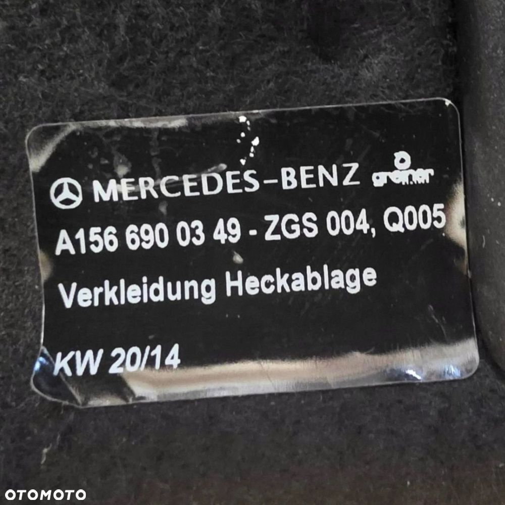 PÓŁKA ROLETA BAGAŻNIKA MERCEDES GLA I X156 OE A1566900349 - 7
