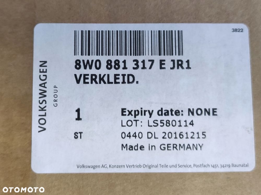 audi a4 b9 osłona fotela oparcia lewa 8w0881317e - 4