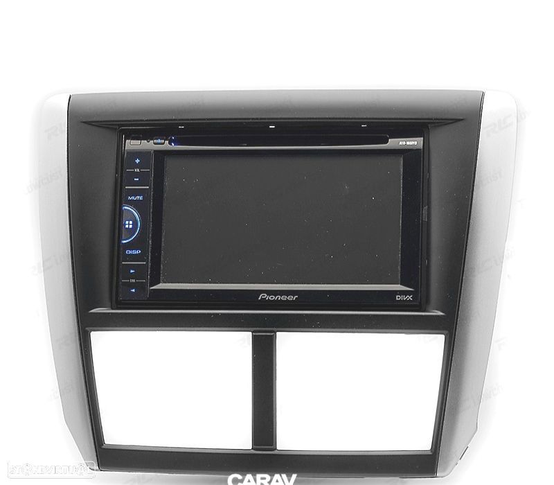 MOLDURA ADAPTADOR PRETO CINZENTA RADIO 2-DIN PARA SUBARU FORESTER 08-12 IMPREZA 07-12 - 5