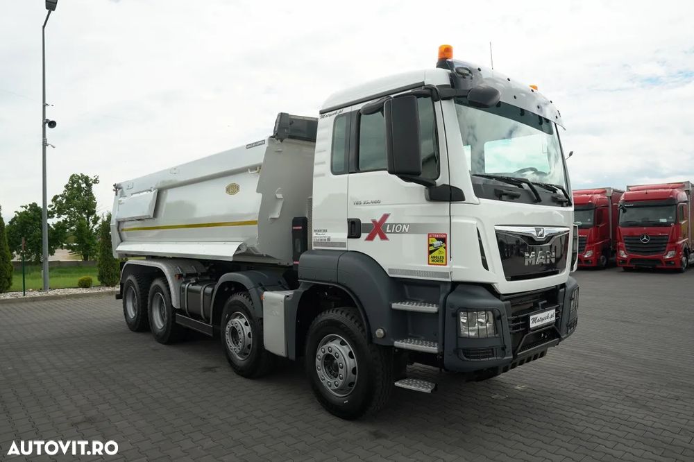 MAN TGS 35.460 / 8X4 / BASCULĂ SPATE / CLAPETĂ HIDRAULICĂ / MEILLER KIPPER / AUTOMAT / ANVELOPE 100% / PERDIERĂ ELECTRICĂ / EURO 6 - 11