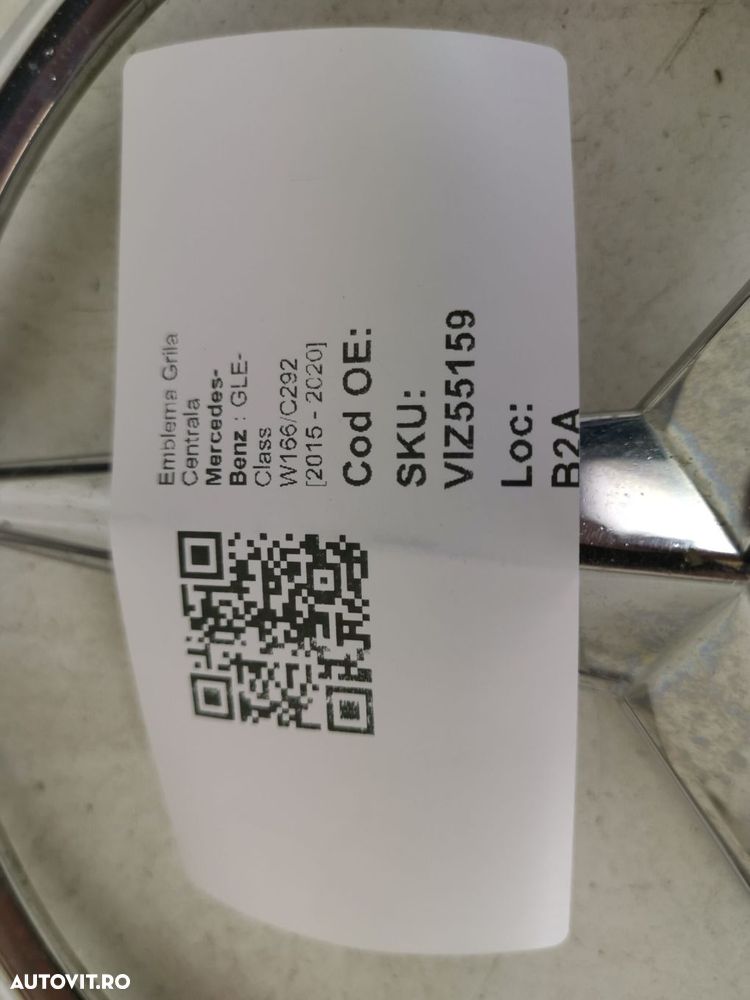 Emblema Grila Centrala Mercedes-Benz  GLE-Class W166/C292 2015 2016 20 - 8