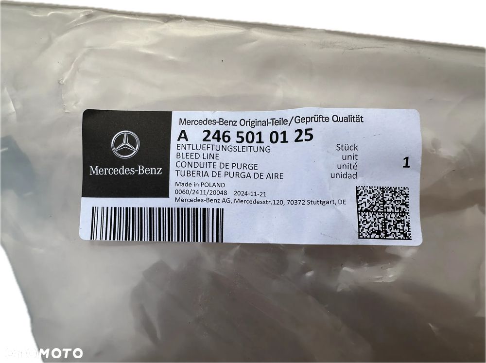 PRZEWOD ODPOWIETRZAJACY WAZ RURA MERCEDES CLA W117 GLA W156 A W176 B W246 ORYGINAL NOWE 2465010125 - 3