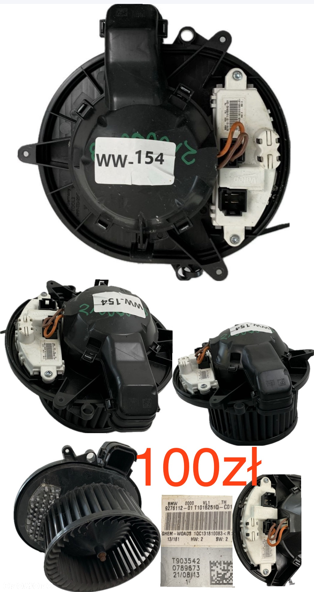 Wentylator dmuchawa nagrzewnicy Nissan Micra K14 2016-2022r Kia Picanto II 2011-2015r Hyundai i30 II 2011-2017r Nissan Leaf II NV BMW F20 F21 F30 F31 2011-2018r Renault Clio V Captur II Talisman Kadjar Megane IV 2015-2022r Opel Combo IV 2018r-> Peugeot 3008 Expert 2018r-> Citroen Jumpy II 2018r-> Toyota Proace 2018r->  Oryginał - 6