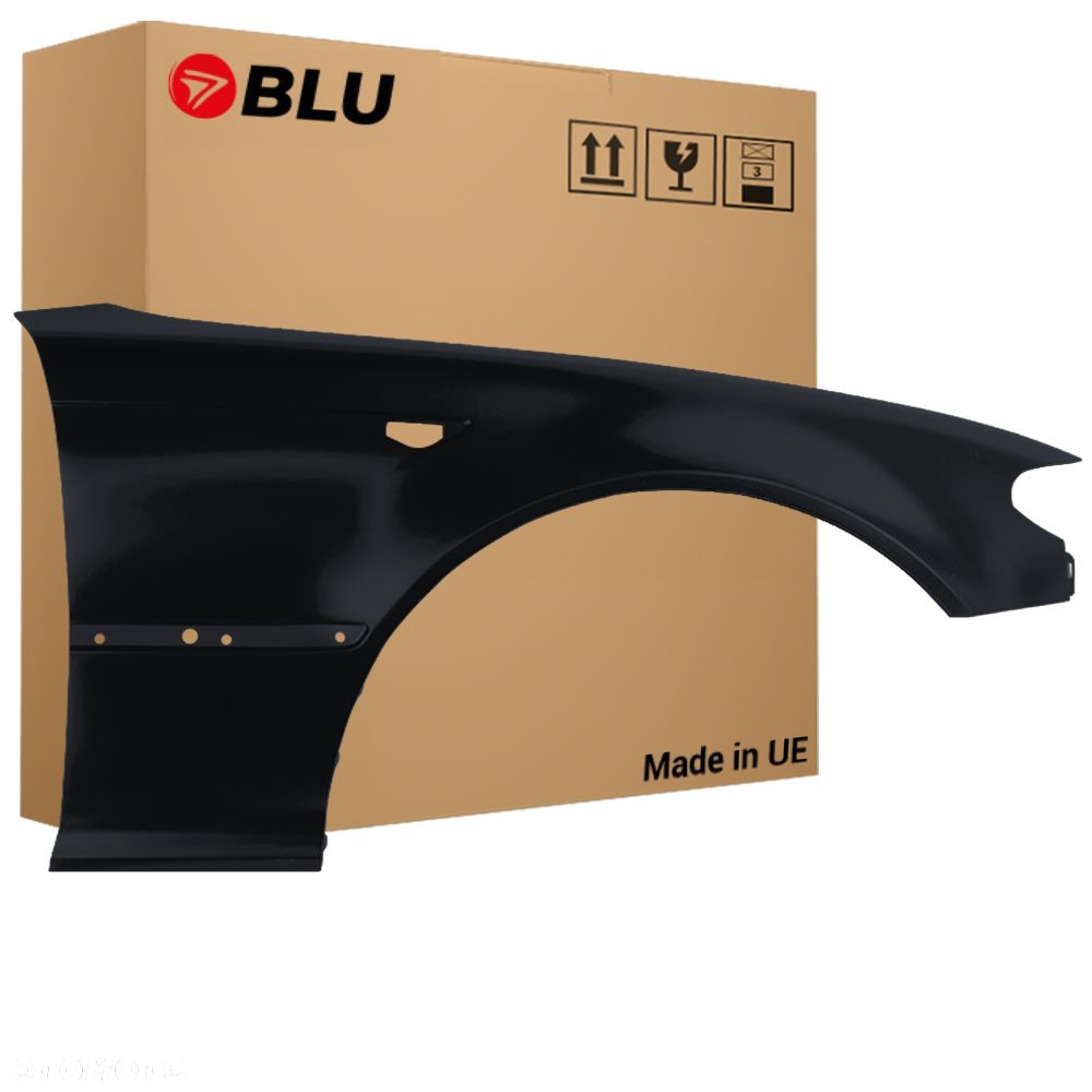 BLU Błotnik BMW 3 E46 Coupe Cabrio Lci Lift 416 Prawy Czarny 2003-2006 przód CarbonBlack - 1