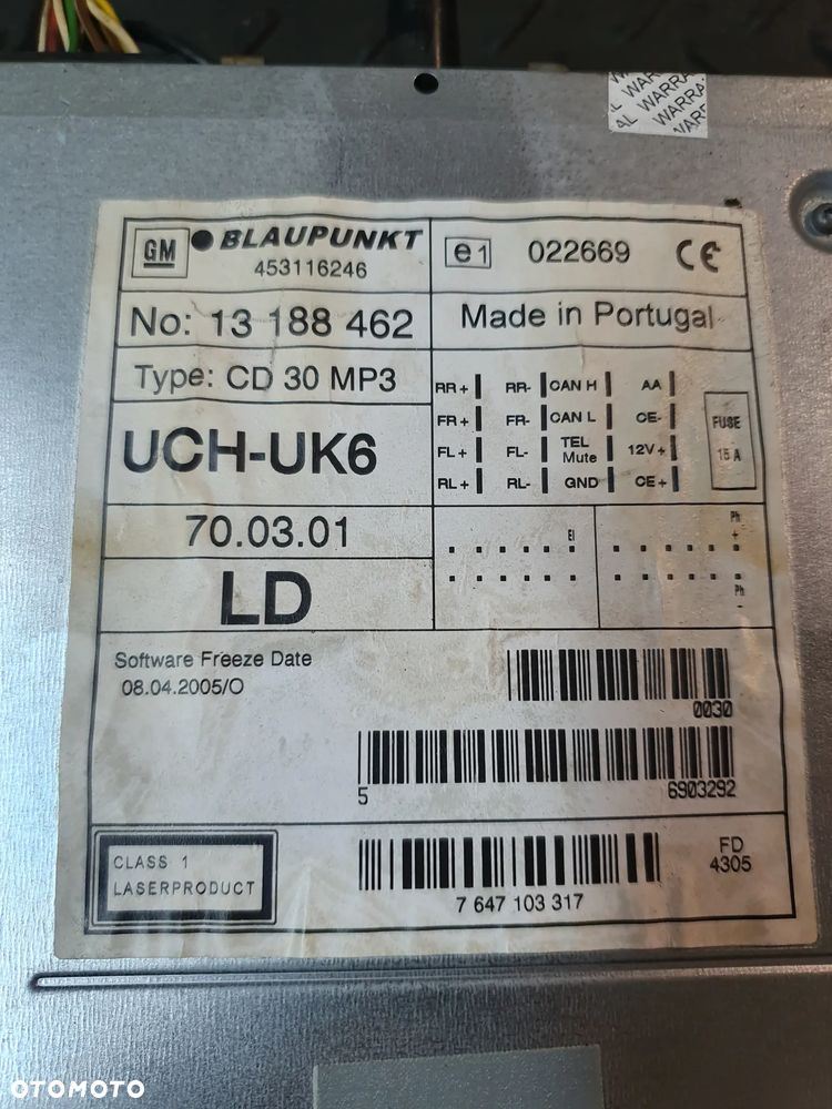 RADIO OPEL ZAFIRA B 13188462 + WYŚWIETLACZ 13178570 KOMPLET - 5