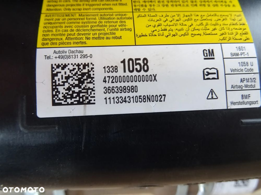 AIRBAG PODUSZKA POWIETRZNA PASAŻERA OPEL ZAFIRA C TOURER - 5