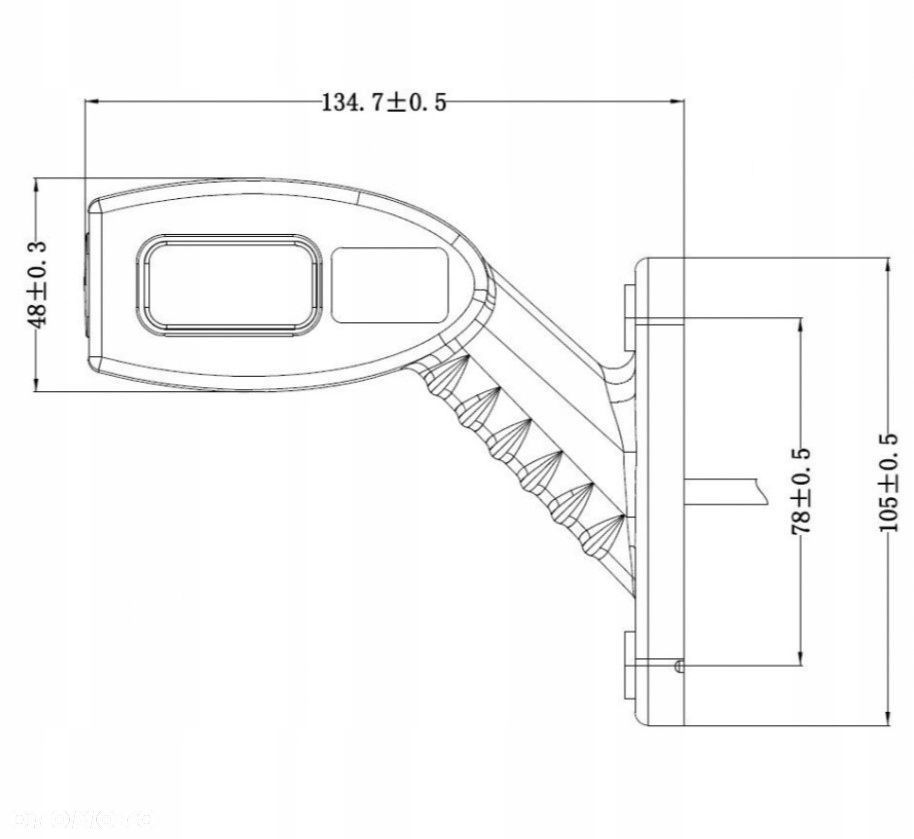 lampa obrysowa kmr8 led 135mm 12/24v prawa uniwersalna - 3