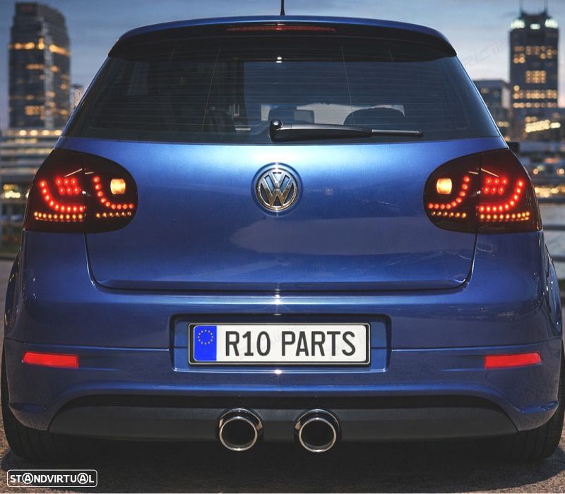 FAROLINS TRASEIROS LED VW GOLF 5 MK5 03-08 PRETO FUMADO - 4
