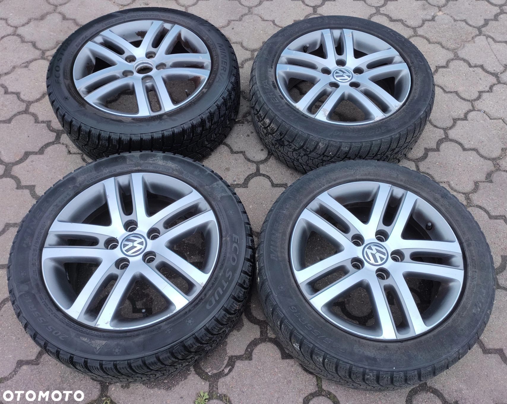 Touran I felga felgi komplet opona opony 205-55-16 zima 5 mm 5x112 lift Caddy Golf V Volkswagen - 1