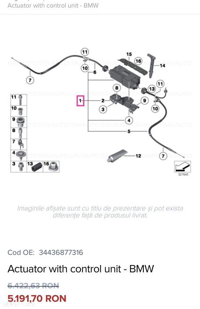 Modul Actuator Frână de Mână / Parcare BMW Seria 7 F01 F02 F04 Rolls Royce Original  Motoraș - 4