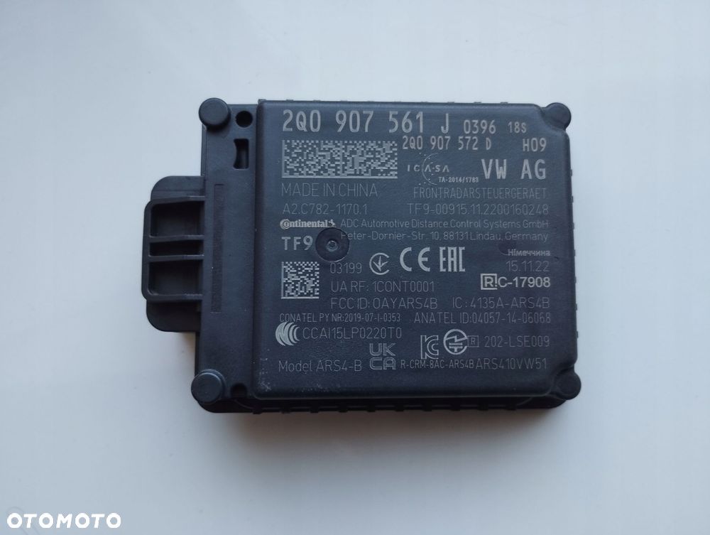 Radar Moduł Sensor VW Audi Skoda 2Q0907561J - 1
