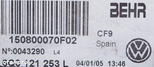 chodnica wody klimatyzacji wentylator skoda fabia i 1.4 1999-2006 6q0121253 - 3