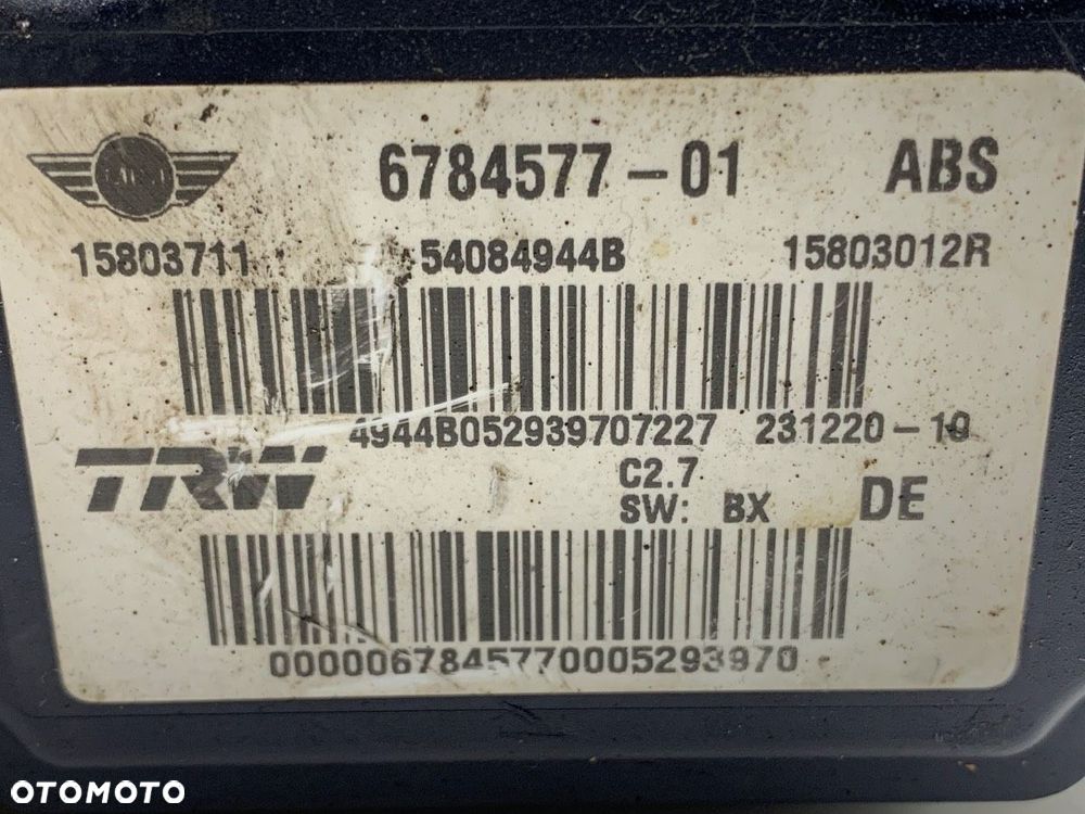 POMPA ABS  MINI MINI (R56) 2005 - 2014 Cooper 88 kW [120 KM] benzyna 2006 - 2012 6784577 - 4