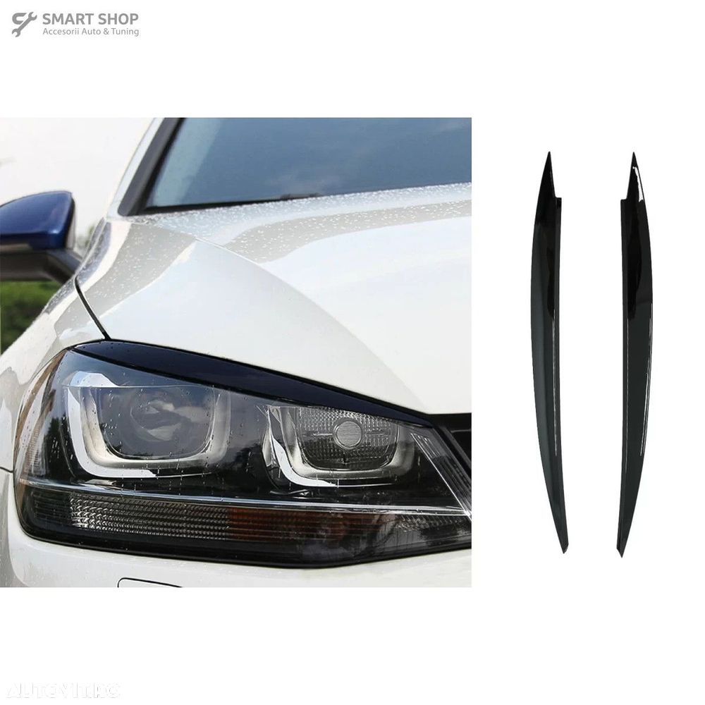Pleoape Faruri VW Golf VII 7 5G (2013-2017) Negru Lucios - 7