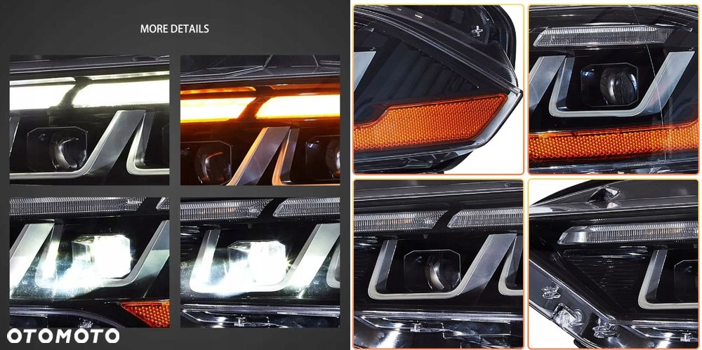 reflektory lampy kpl full led neon tuning new ford mustang vi 6 lift 18-23 - 12