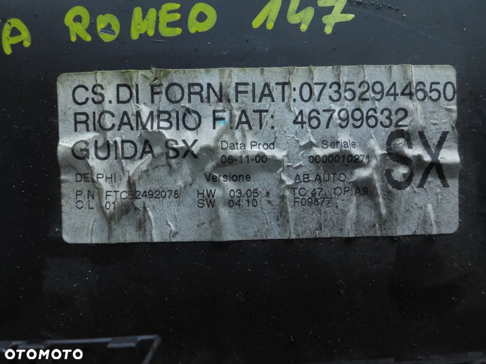 PANEL STEROWANIA NAWIEWU ALFA ROMEO 147 46799632 - 2