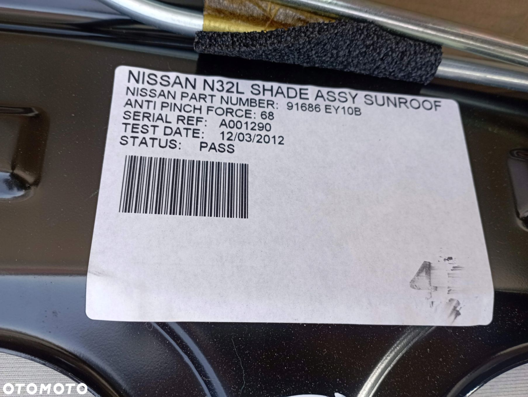 NISSAN QASHQAI J10 +2 ROLETA ŻALUZJA DACHOWA SZYBERDACH 91686EY10B - 3