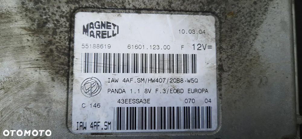 FIAT Panda 1.1 Zestaw startowy sterownik silnika 55188619 iaw 4af S118578010C 040314060523 Stacyjka dwa kluczyki - 3