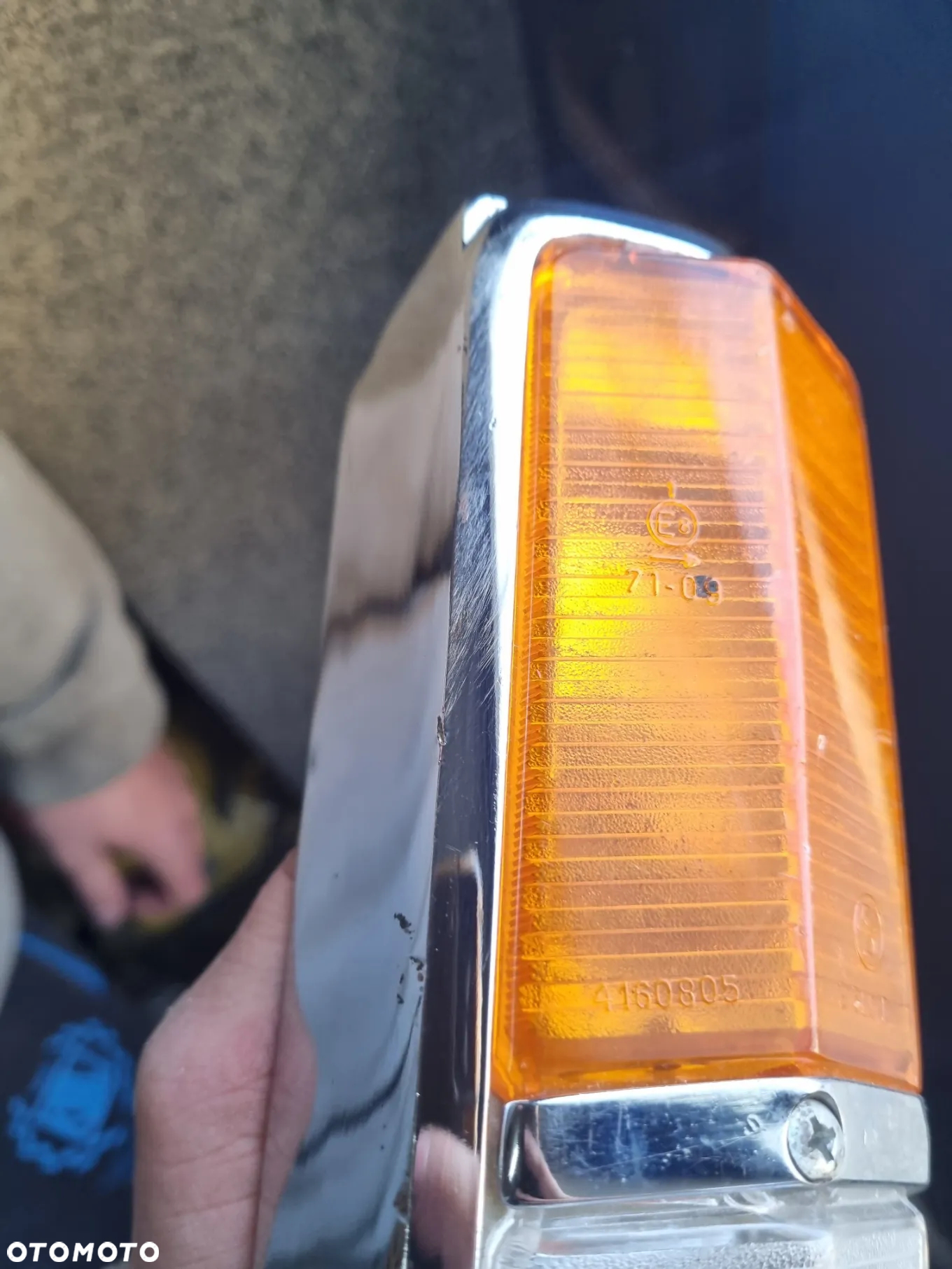 Lampy przód kierunkowskazy chrom stary typ Fiat 125p komplet - 9