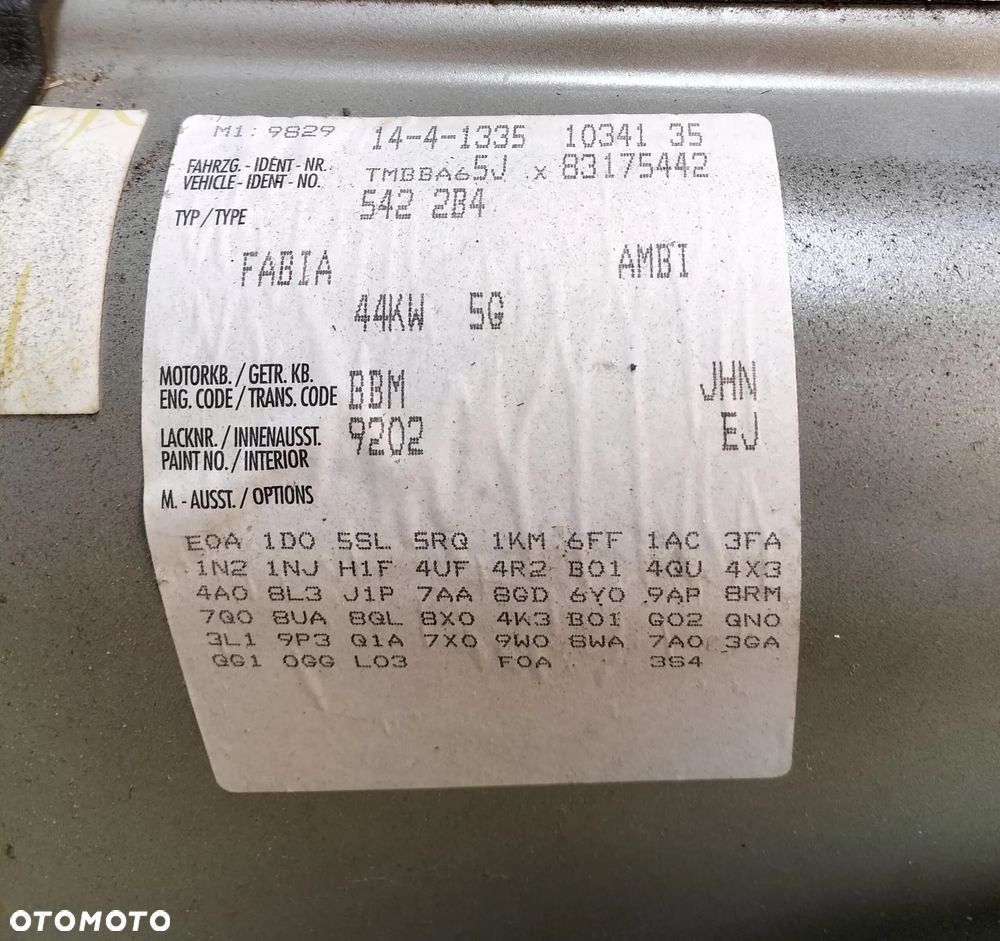 SKODA FABIA II 1.2 BBM 60KM KOD 9202 DRZWI PRAWY PRZÓD TYŁ ZDERZAK KIEROWNICA BŁOTNIK KLAPA SZYBA LUSTERKO LAMPA SILNIK SKRZYNIA CAŁY NA CZĘŚCI - 6