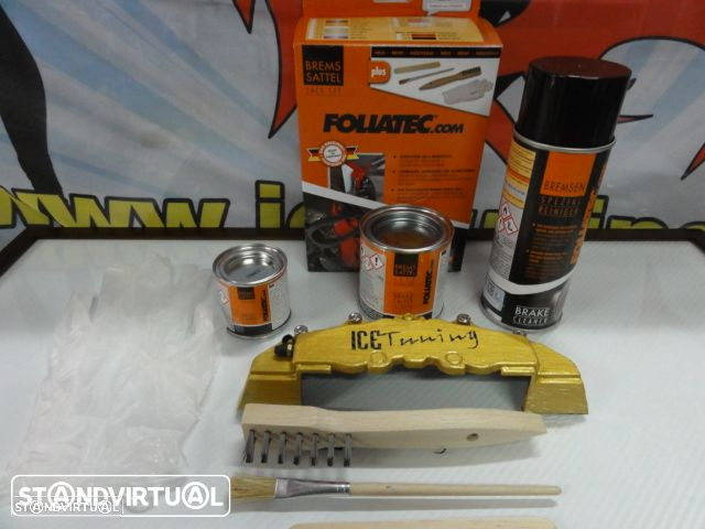 Tinta alta temperatura Foliatec de cor Dourado Metalizado para bombas / pinças de travão, kit 3 c. - 4