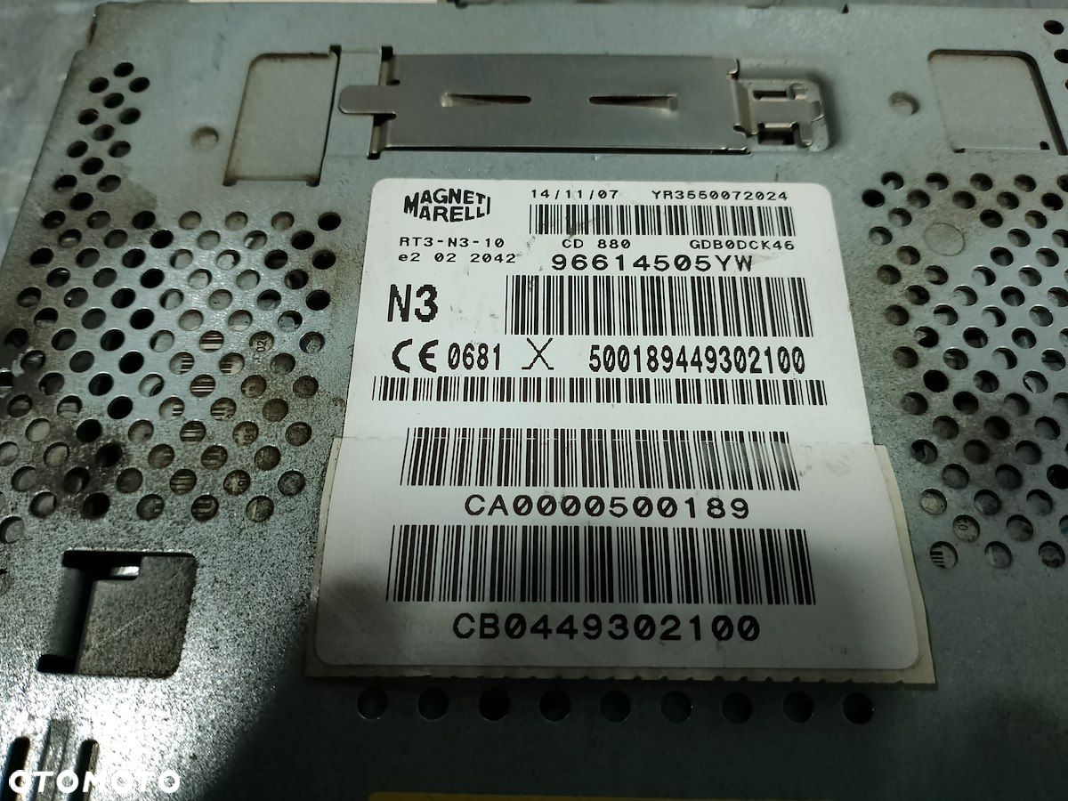 RADIO CD PEUGEOT 407 SW 96614505YW  CA0000500189 2.0 HDI 16V - 3