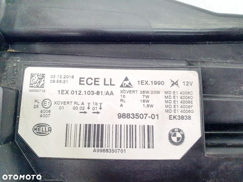 Bmw 3 F30 F31 LAMPA LEWA LIFT ADAPTIVE LED 9883507 ORYGINAŁ EU!!! - 9