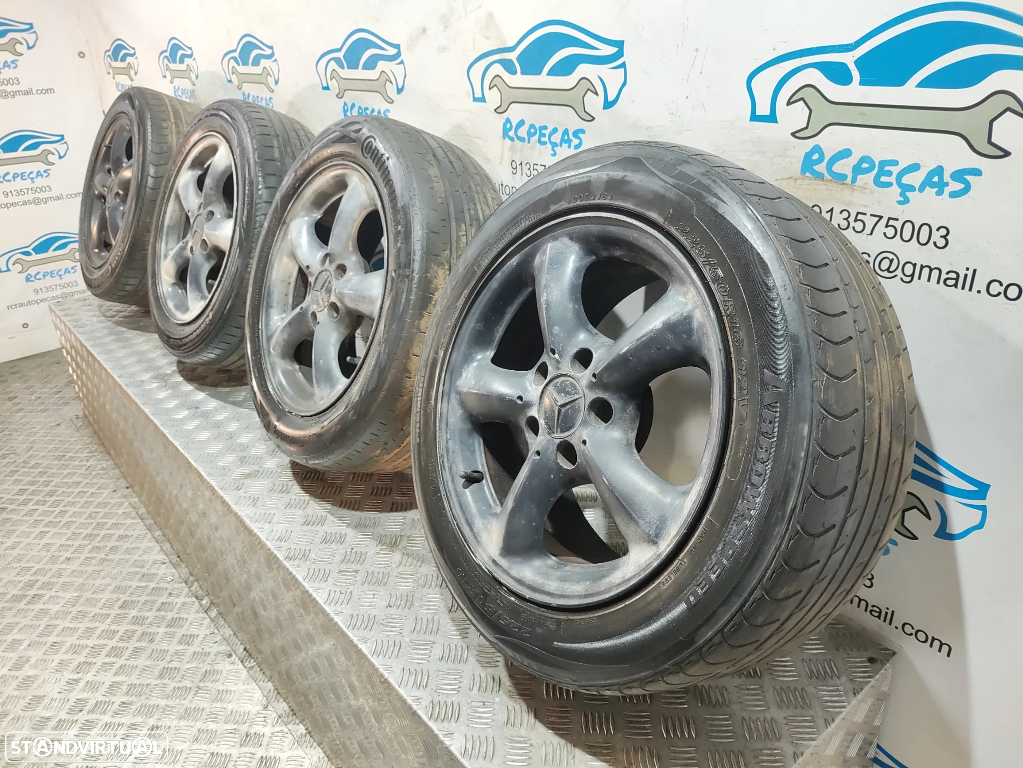 Conjunto Jantes 16 Originais Mercedes Benz SLK R170 7J 8J ET37 ET30 5x112 A1704010802 A1704010702 - 10