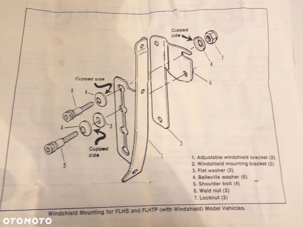 Harley  FLHT FLT Electra Evo blachy mocowania szyby przód A01 - 6