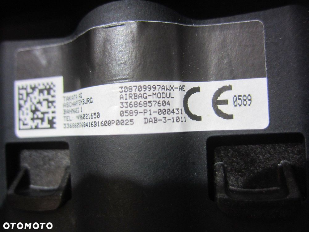 BMW X1 F48 F39 PODUSZKA KIEROWCY AIRBAG ORYGINAŁ USA 32306877541 6877541 - 9