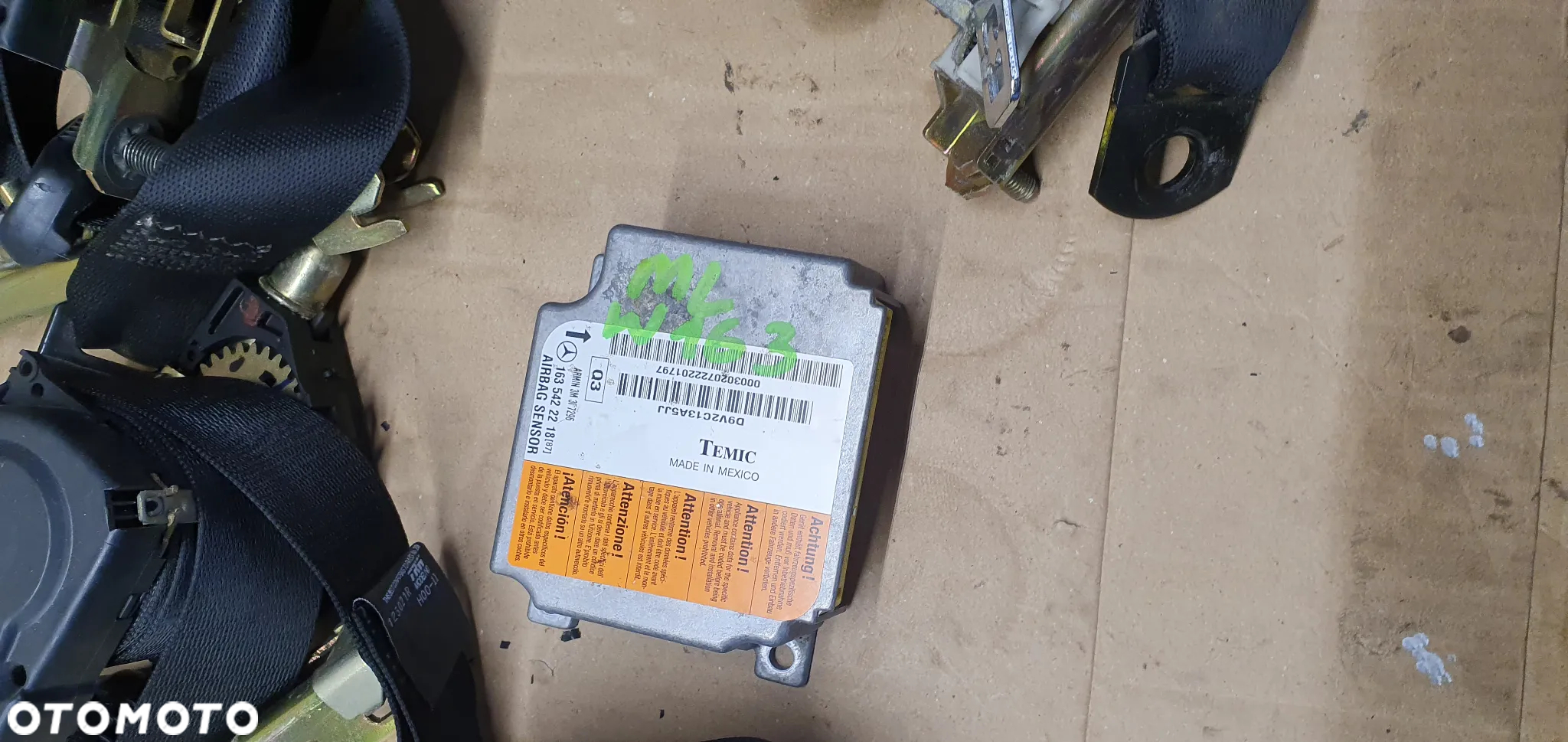 Poduszka kierownicy konsoli poduszki pasy AIRBAG zestaw naprawczy Mercedes ML W163 - 10