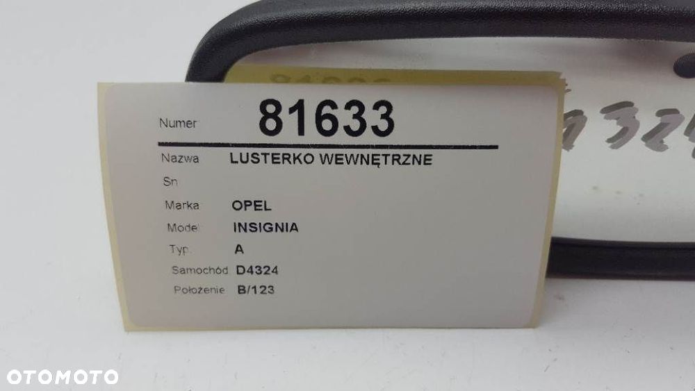 LUSTERKO WEWNĘTRZNE OPEL INSIGNIA A (G09) 2008 - 2017 2.0 CDTI 4x4 (68) 118 kW [160 KM] olej napędowy 2010 - 2017 - 2