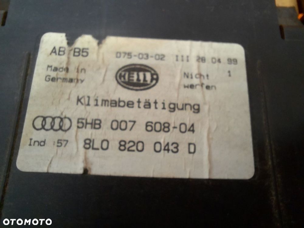AUDI A3 8L 96-00 HB PANEL STERTOWANIA KLIMATYZACJI NAWIEWU 8L0820043D AKL - 8