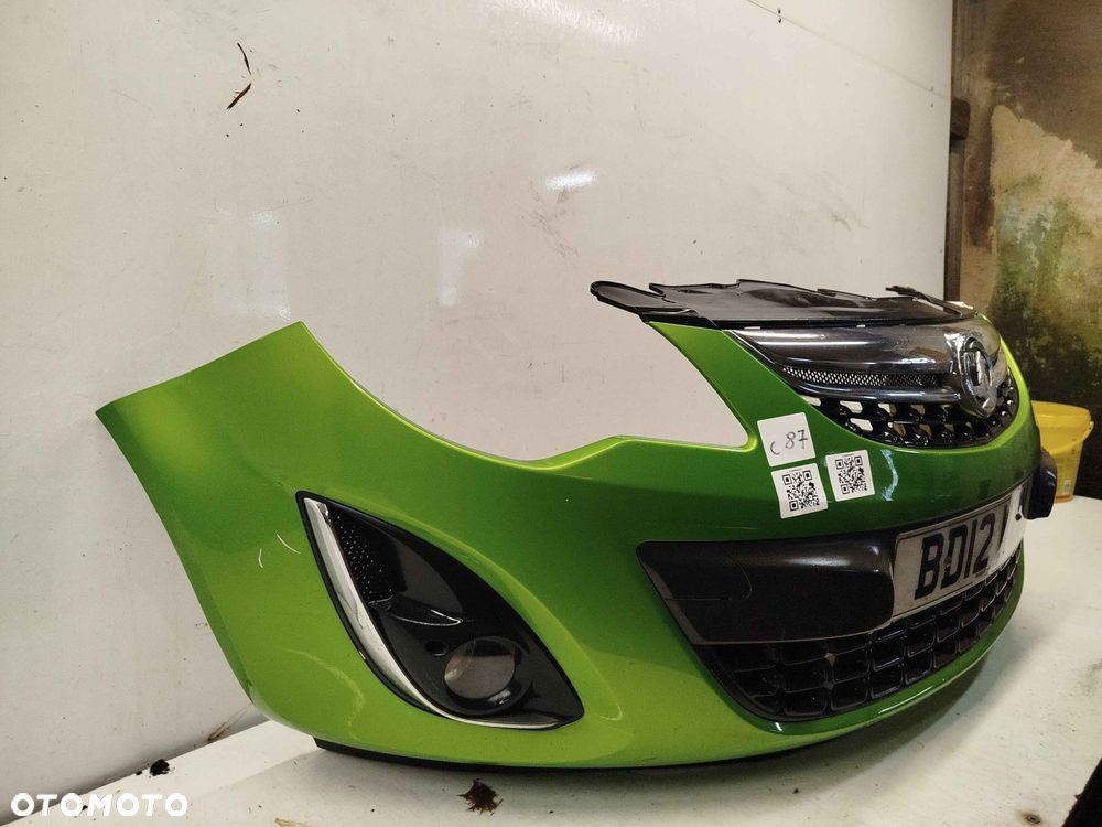 ^ ZDERZAK PRZÓD PRZEDNI OPEL CORSA D LIFT FL Z30P ZIELONY HALOGENY - 2