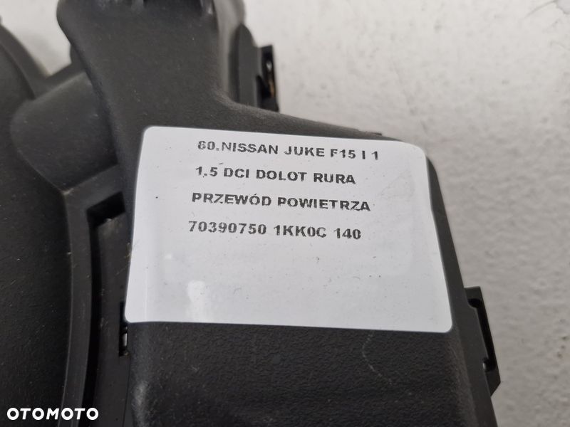 nissan juke 1 i f15 1.5 dci dolot rura przewód powietrza 70390750 1kk0c - 2