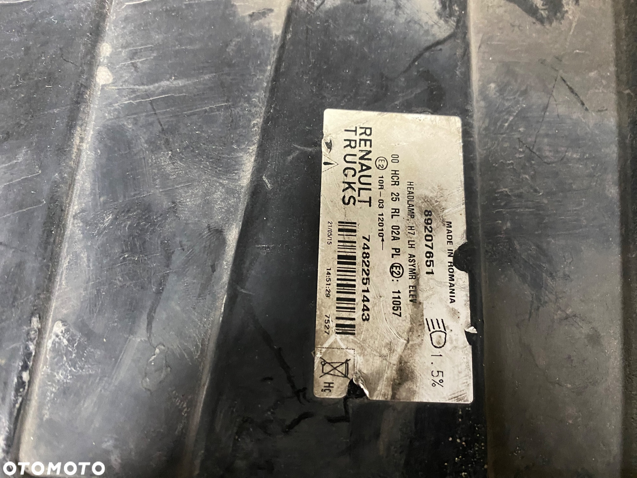 lampa reflektor lewy renault range t 89207651 ORG. - 3