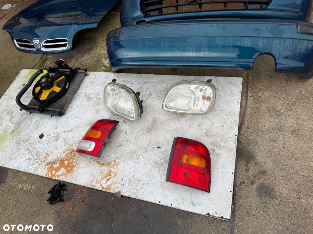 Nissan micra k11 drzwi przednie prawe lewe przód maska zderzak przedni lampy przód przednie tylne lampy tył chłodnica wentylator klapa bagażnik drzwi niebieski - 10